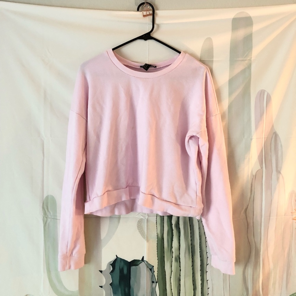 Soft pink forever 21 cropped sweater
